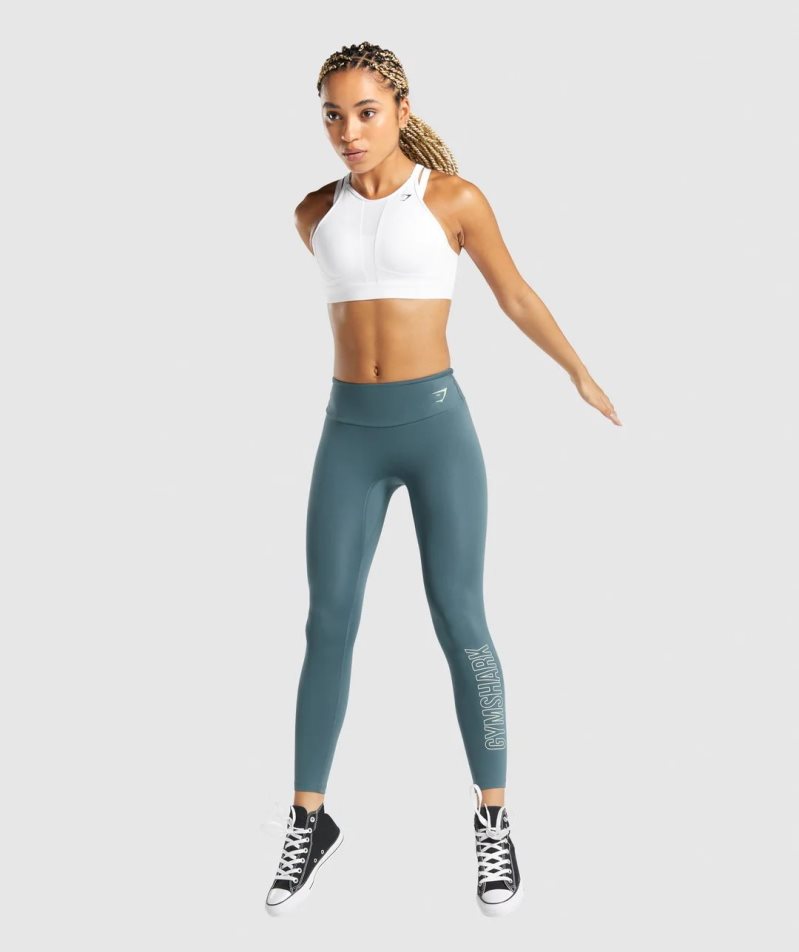 Women's Gymshark Training Graphic Leggings Navy | NZ 3HGPSD